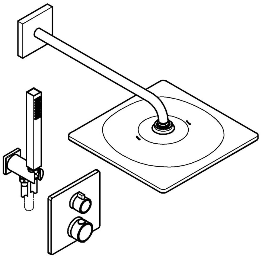 GROHE 34881000 - Beépített zuhanyrendszer PRECISION 310 × 310 mm fényes króm