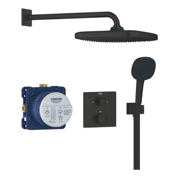 GROHE 348822430 - PRECISION 250 × 250 mm fekete zuhanyszett