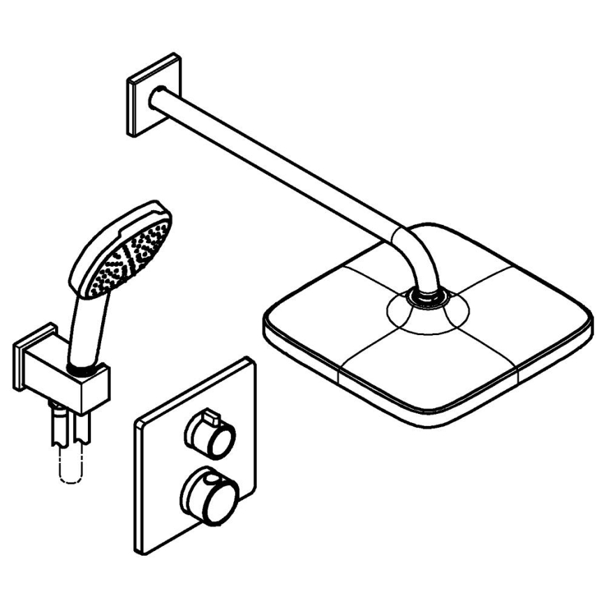 GROHE 348822430 - PRECISION 250 × 250 mm fekete zuhanyszett