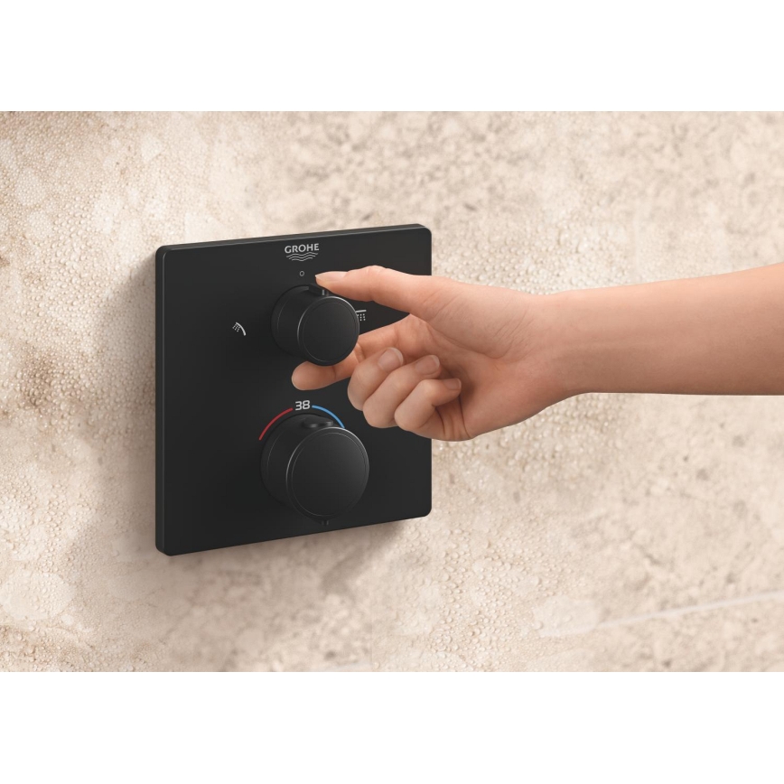 GROHE 348822430 - PRECISION 250 × 250 mm fekete zuhanyszett