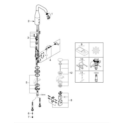 GROHE 36445000 - ESSENCE E infravörös elektronikus mosdócsaptelep, fényes króm