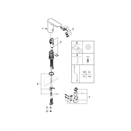 GROHE 36452000 - Infravörös elektronikus mosdócsaptelep BAU COSMOPOLITAN E króm