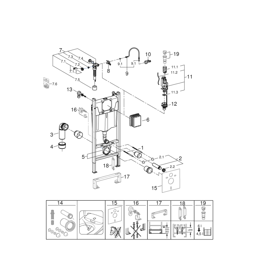 GROHE 36497000 - SOLIDO WC-modul 1,13 m, fehér