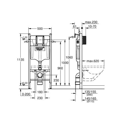 GROHE 36497000 - SOLIDO WC-modul 1,13 m, fehér