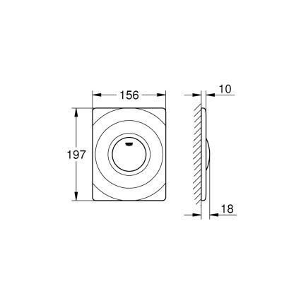 GROHE 37063000 - SURF vezérlőgomb, 156 × 197 mm, fényes króm