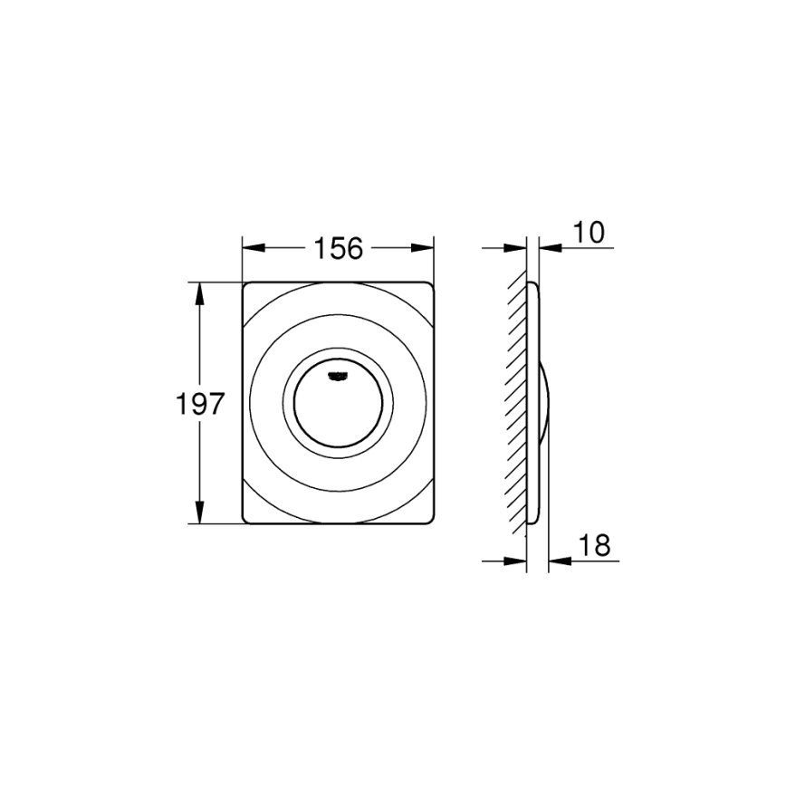 GROHE 37063000 - SURF vezérlőgomb, 156 × 197 mm, fényes króm