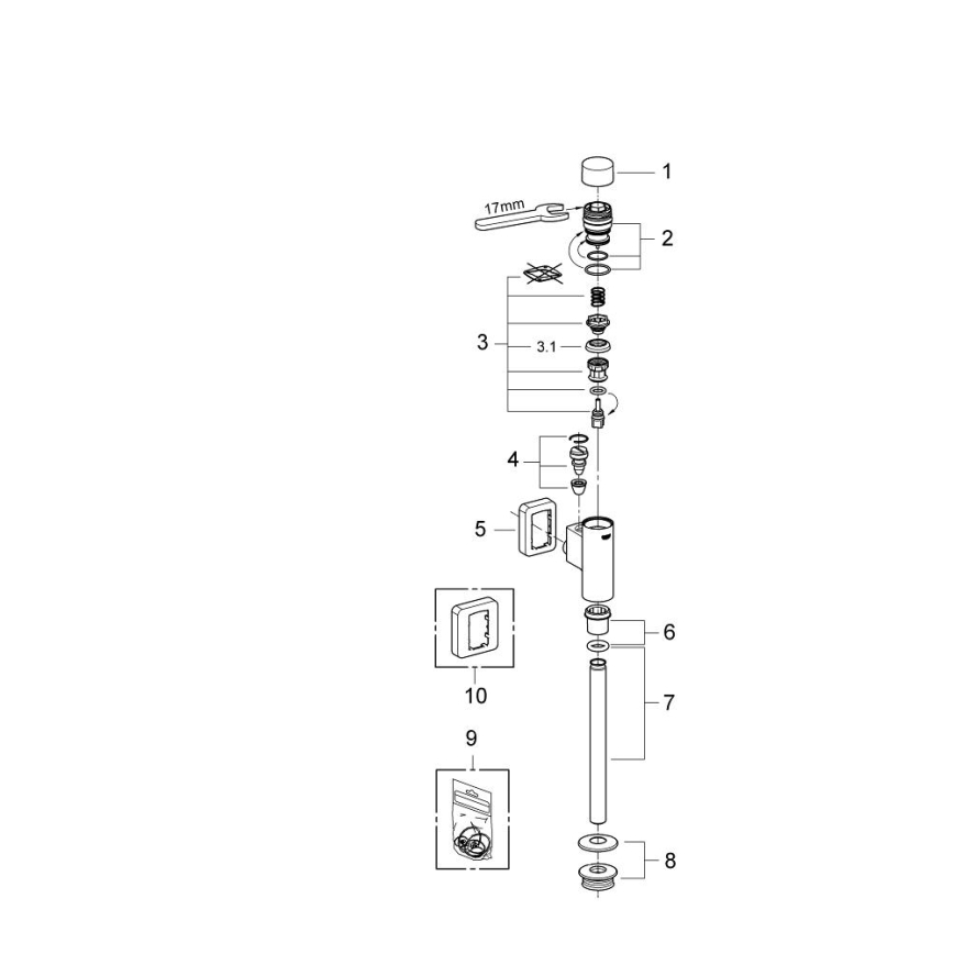 GROHE 37339000 - Piszoáröblítő RONDO 12” fényes króm