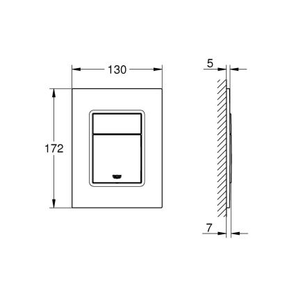 GROHE 37535DA0 - SKATE COSMOPOLITAN S 130 × 172 mm nyomólap, bronz