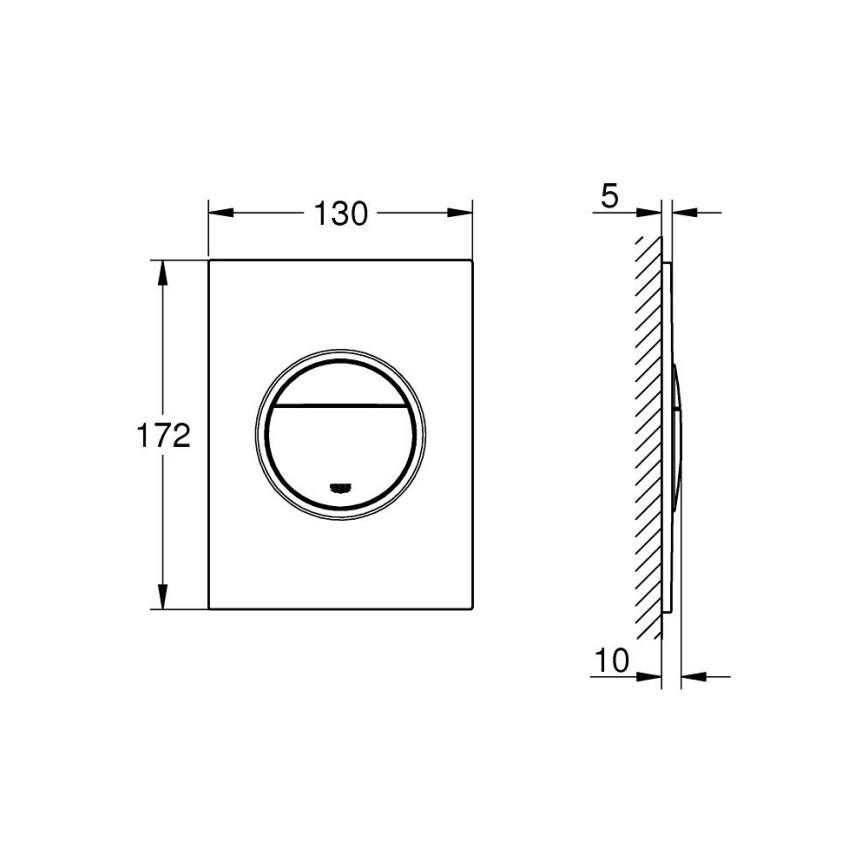 GROHE 37601AL0 - NOVA COSMOPOLITAN S öblítő nyomólap 130 × 172 mm grafit