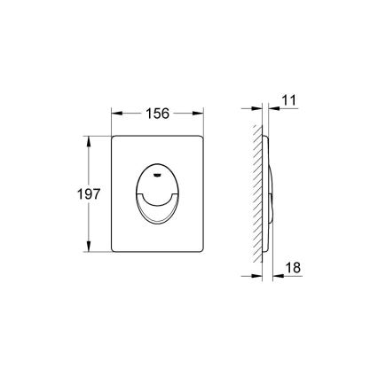 GROHE 38505000 - SKATE AIR öblítőgomb 156 × 197 mm fényes króm