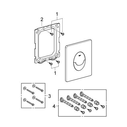 GROHE 38505P00 - SKATE AIR nyomólap, 156 × 197 mm, matt króm