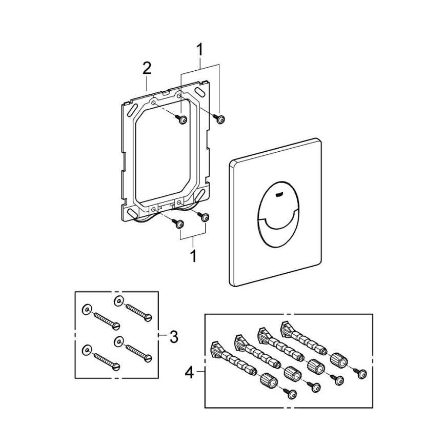 GROHE 38505P00 - SKATE AIR nyomólap, 156 × 197 mm, matt króm