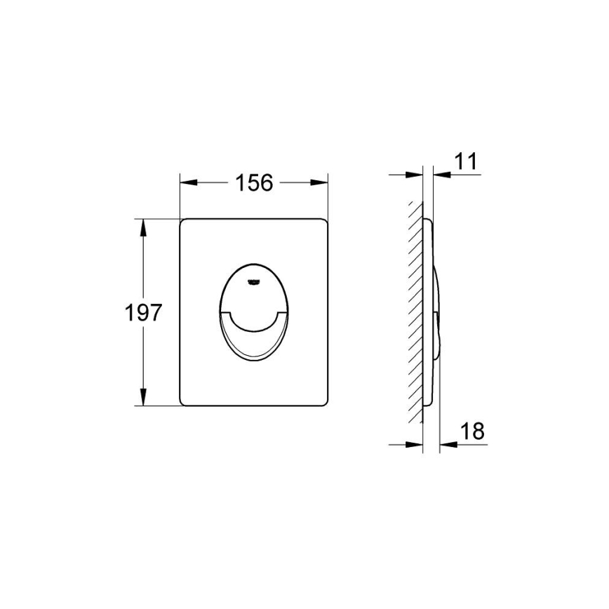 GROHE 38505SH0 - SKATE AIR nyomólap 156 × 197 mm fehér