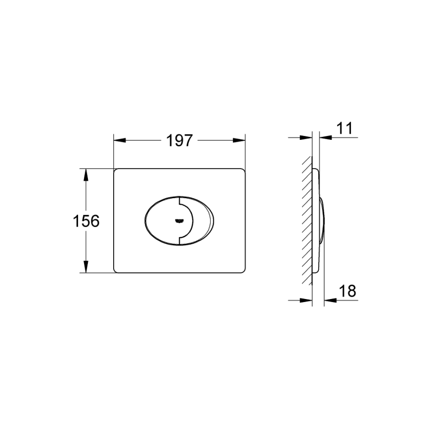 GROHE 38506SH0 - SKATE AIR öblítő nyomólap 156 × 197 mm fehér