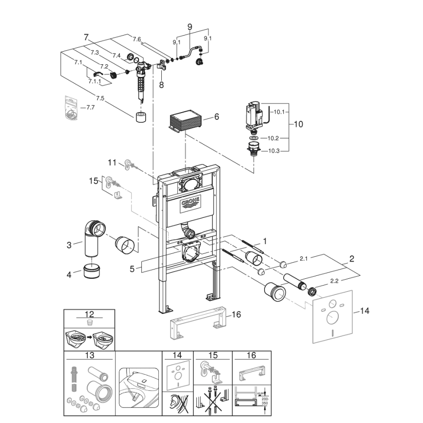 GROHE 38526000 - RAPID SL WC modul 0,82 m fehér