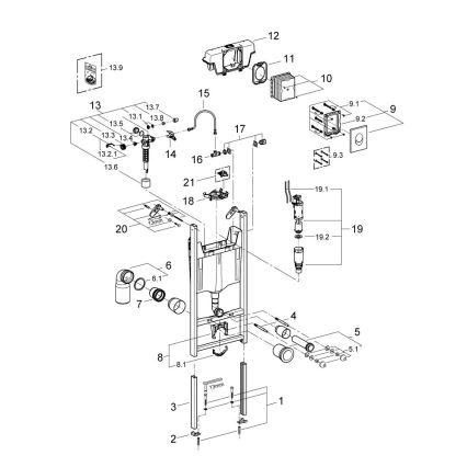 GROHE 3855800M - RAPID SL fali csatlakozó 130-230 mm fényes króm