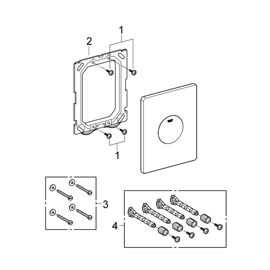 GROHE 38573SH0 - SKATE WC-nyomólap, 156 × 197 mm, fehér