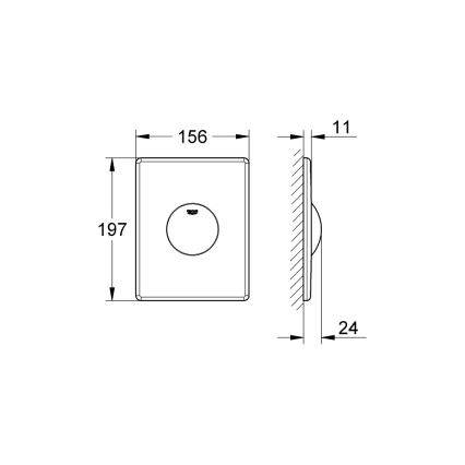 GROHE 38573SH0 - SKATE WC-nyomólap, 156 × 197 mm, fehér