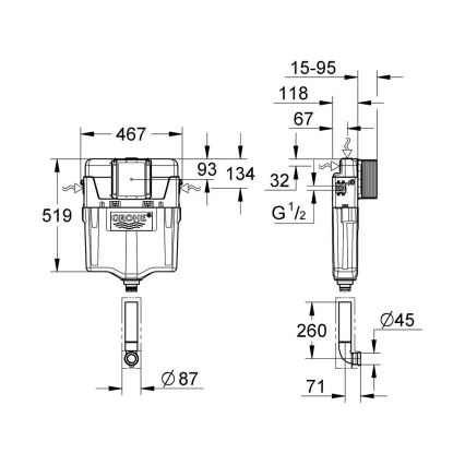 GROHE 38661000 - Öblítőtartály GD 2