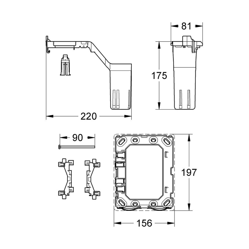 GROHE 38796000 - FRESH átalakító készlet 156 × 197 mm