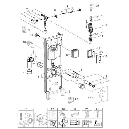 GROHE 38811KF0 - 3 az 1-ben SOLIDO WC szett 1,13 m fekete