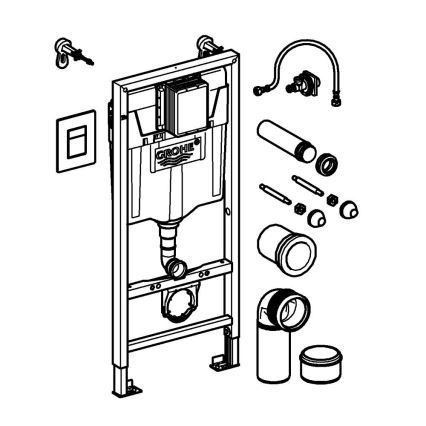 GROHE 38811KF0 - 3 az 1-ben SOLIDO WC szett 1,13 m fekete