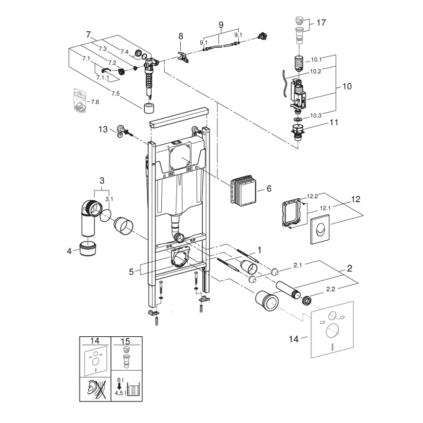GROHE 38839000 - WC RAPID SL 3 az 1-ben szett 1,13 m