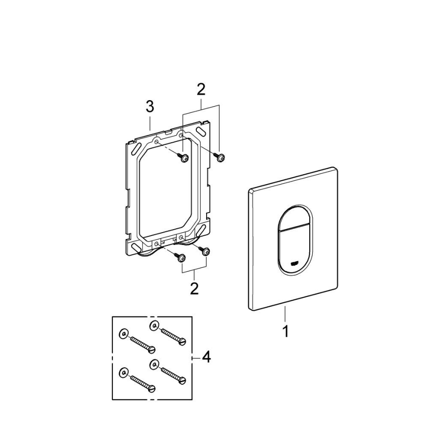 GROHE 38844SH0 - Nyomólap ARENA COSMOPOLITAN 156 × 197 mm fehér
