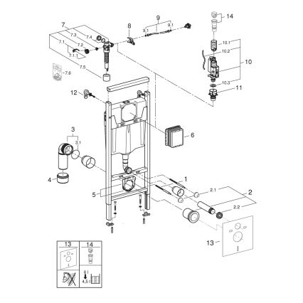 GROHE 38848000 - RAPID SL WC-modul, 1,13 m
