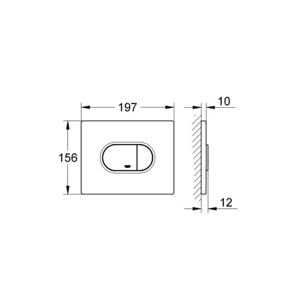 GROHE 38858SH0 - ARENA COSMOPOLITAN öblítő nyomólap 156 × 197 mm fehér