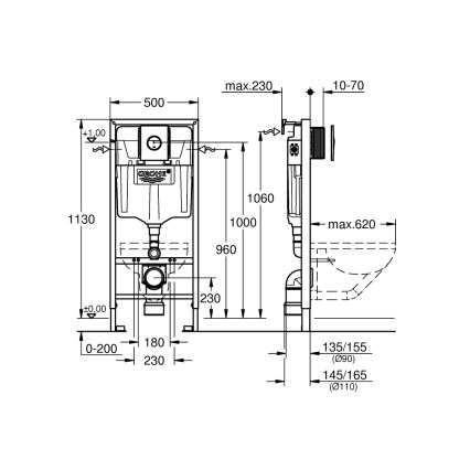 GROHE 38860000 - RAPID SL 3 az 1-ben készlet, 1,13 m