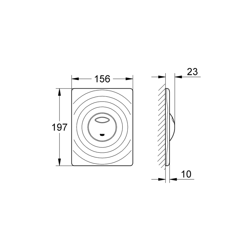 GROHE 38861000 - SURF nyomólap 156 × 197 mm, fényes króm