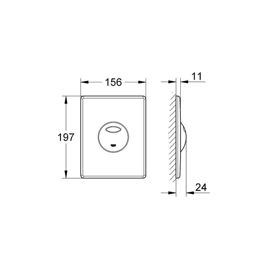 GROHE 38862SH0 - SKATE nyomólap 156 × 197 mm fehér