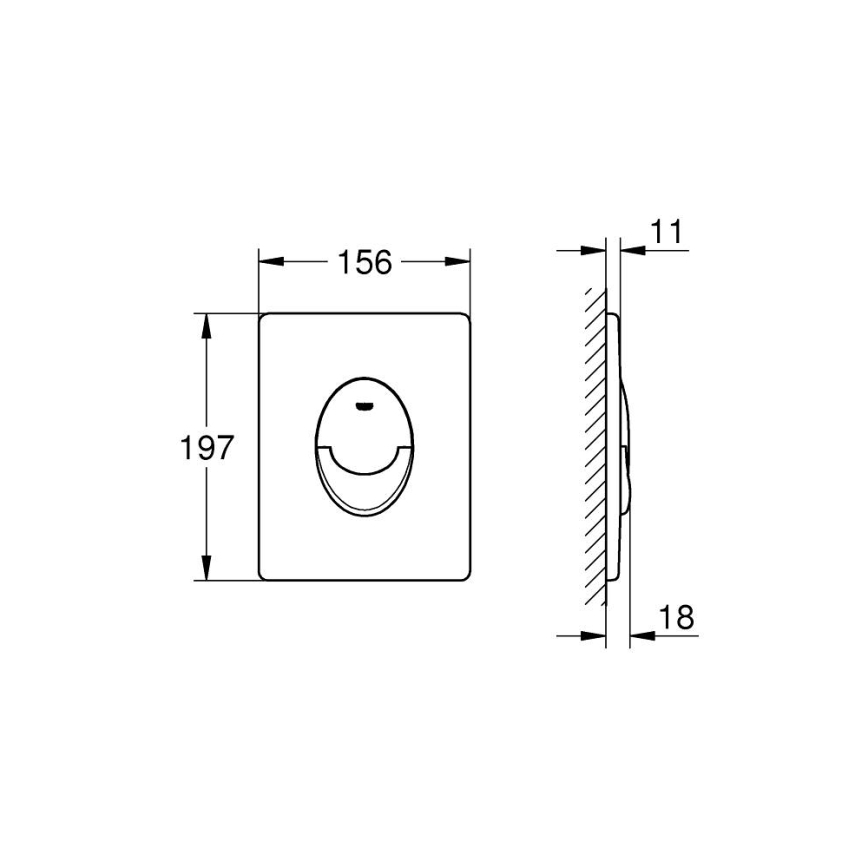 GROHE 38964KV0 - START öblítő nyomólap, 156 × 197 mm, fekete