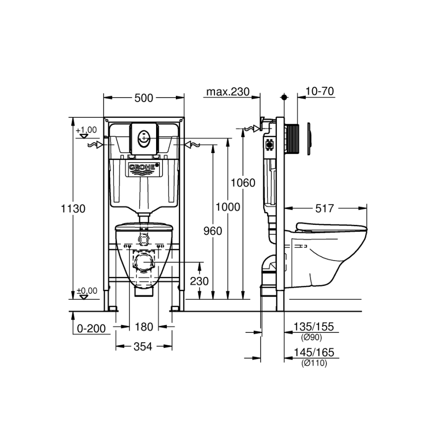 GROHE 39192000 - 4 az 1-ben szett SOLIDO 1,13 m durofehér