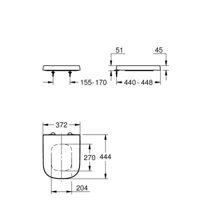 GROHE 39330002 - EURO CERAMIC WC-ülőke, tartós fehér
