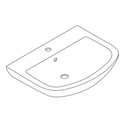 GROHE 39420000 - Függesztett mosdó BAU CERAMIC 646 × 468 mm kerámia/fehér