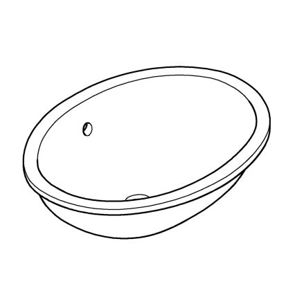 GROHE 39423000 - Beépíthető mosdó BAU CERAMIC 560 × 420 mm kerámia/fehér