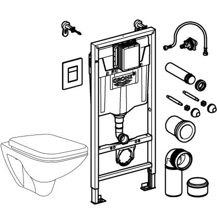 GROHE 39467000 - SOLIDO WC készlet 1,13 m kerámia/fehér