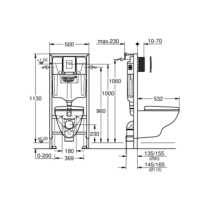 GROHE 39467000 - SOLIDO WC készlet 1,13 m kerámia/fehér