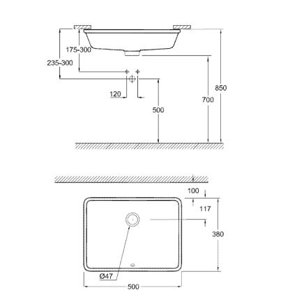 GROHE 3948000H - Mosdókagyló CUBE CERAMIC 492 × 370 mm kerámia/fehér