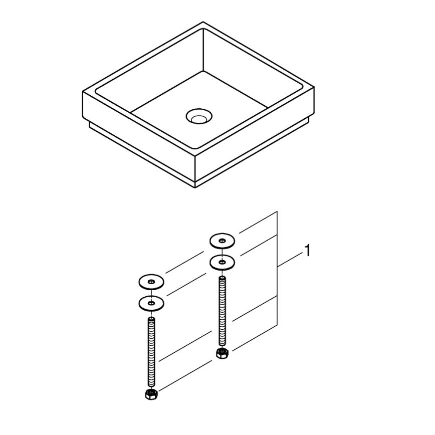GROHE 3948100H - CUBE mosdó 500 × 470 mm kerámia/fehér