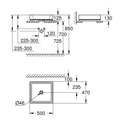 GROHE 3948100H - CUBE mosdó 500 × 470 mm kerámia/fehér