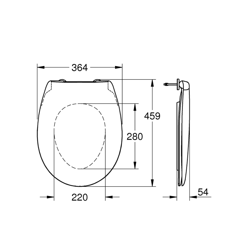 GROHE 39493000 - WC-ülőke BAU CERAMIC tartós fehér