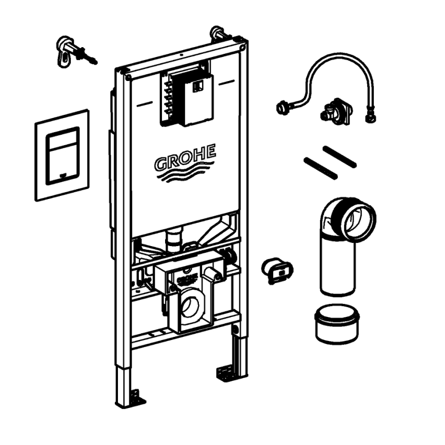 GROHE 39603000 - 3 az 1-ben RAPID SLX WC-készlet, 1,13 m, fényes króm
