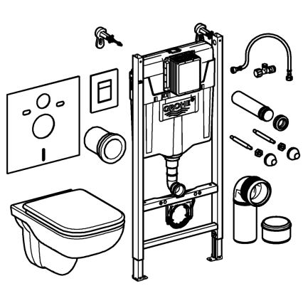 GROHE 39816000 - WC szett SOLIDO COMPACT 1,13 m kerámia/fehér