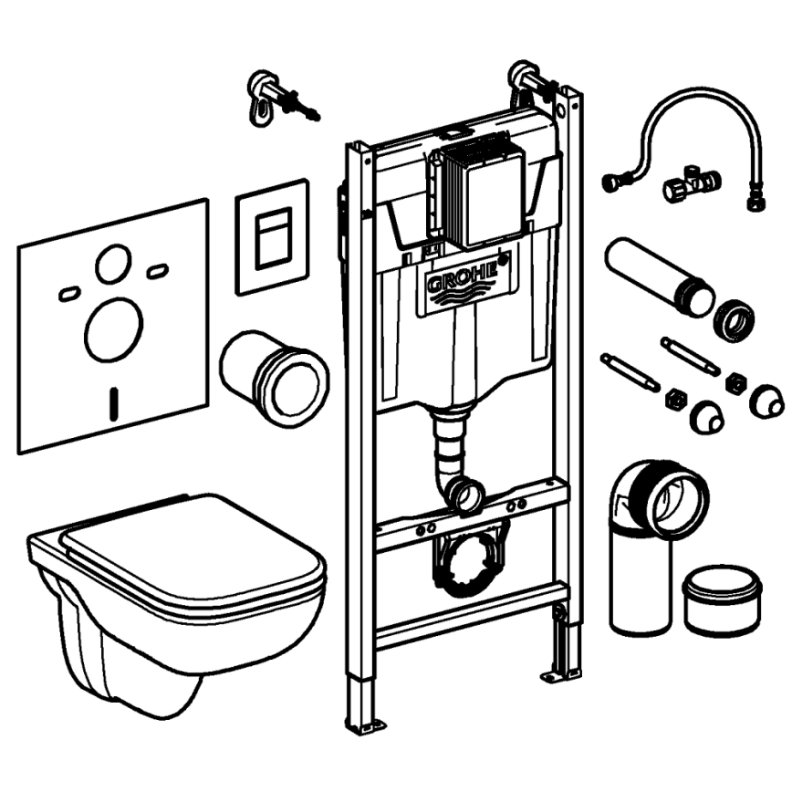 GROHE 39816000 - WC szett SOLIDO COMPACT 1,13 m kerámia/fehér