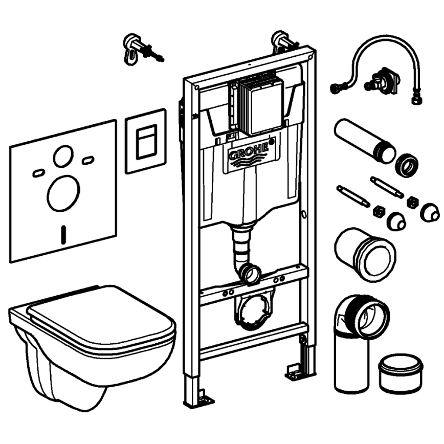 GROHE 39817000 - WC-szett SOLIDO 1,13 m kerámia/fehér