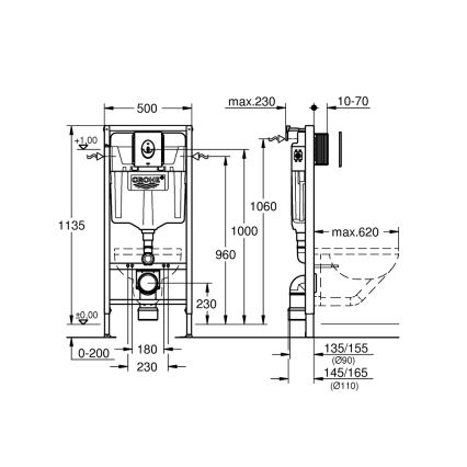 GROHE 39883000 - SOLIDO előfalas beépítés, 1,13 m, fényes króm