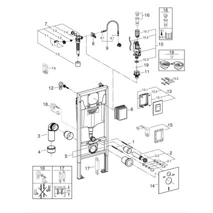GROHE 39930000 - 4 az 1-ben WC-szett SOLIDO, 1,13 m, fényes króm
